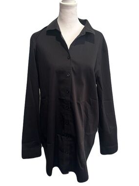CHICOS No Iron Classic Button Down in Black, Like New